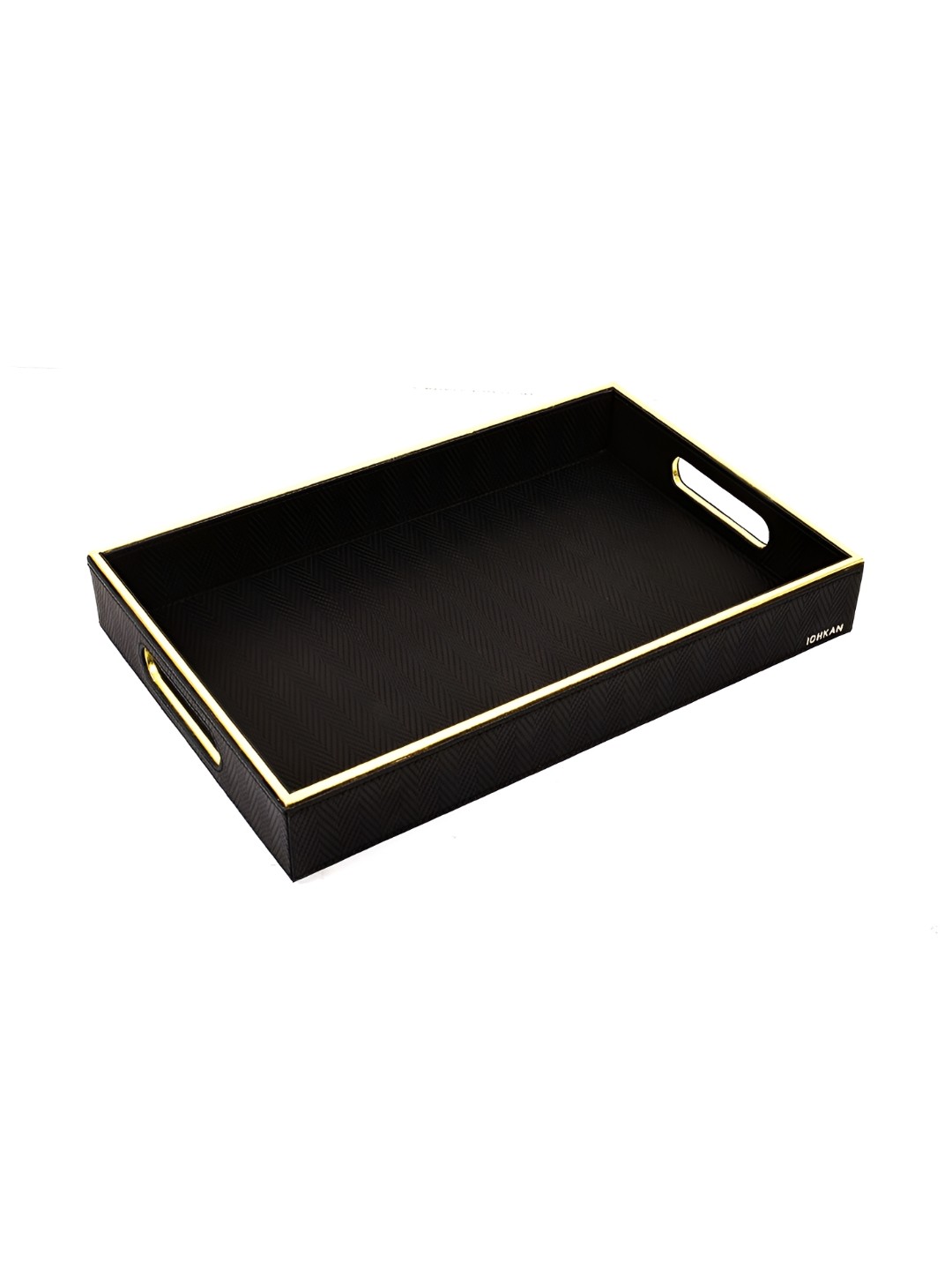 

ICHKAN Hamilton Black & Gold Toned Rectangle Tray