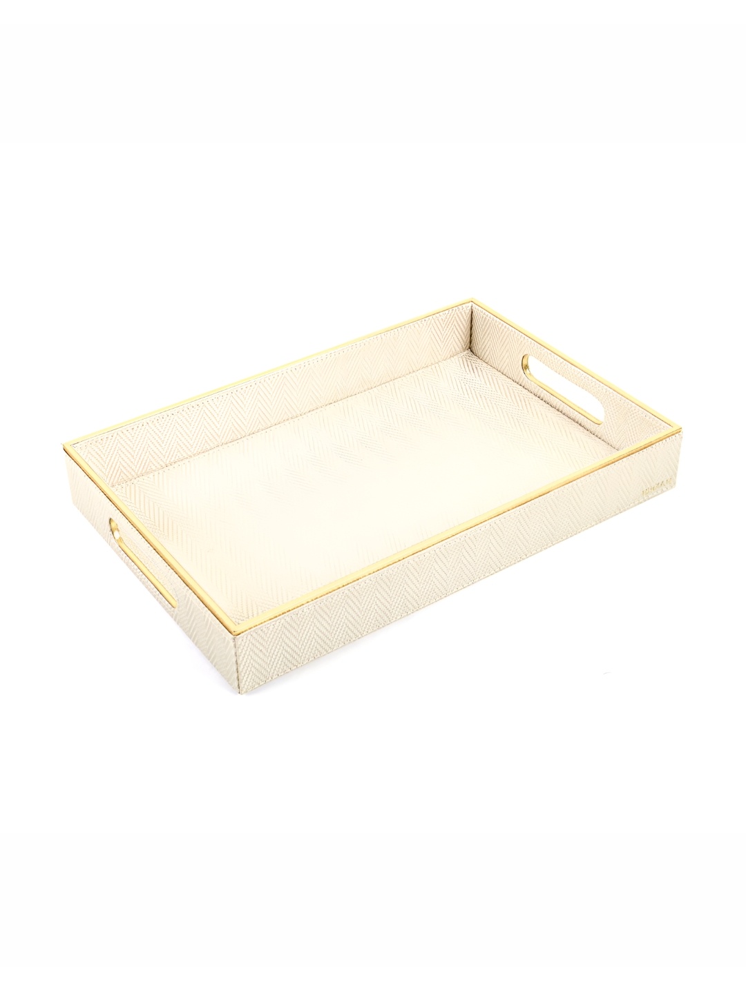 

ICHKAN Hamilton Cream & Gold Toned Textured Rectangle Tray