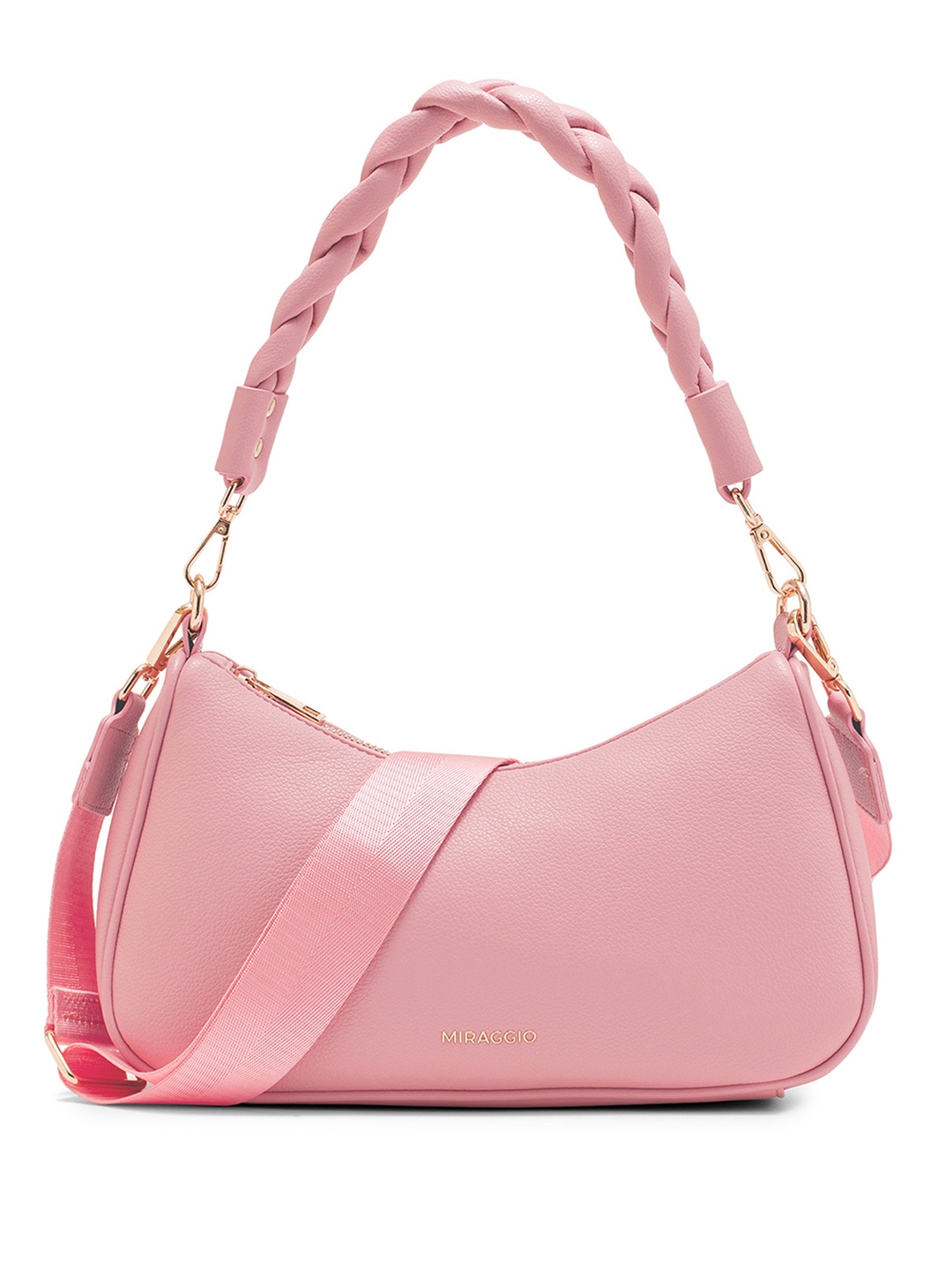 

MIRAGGIO Gisele Hobo Bag with Crossbody Strap, Pink