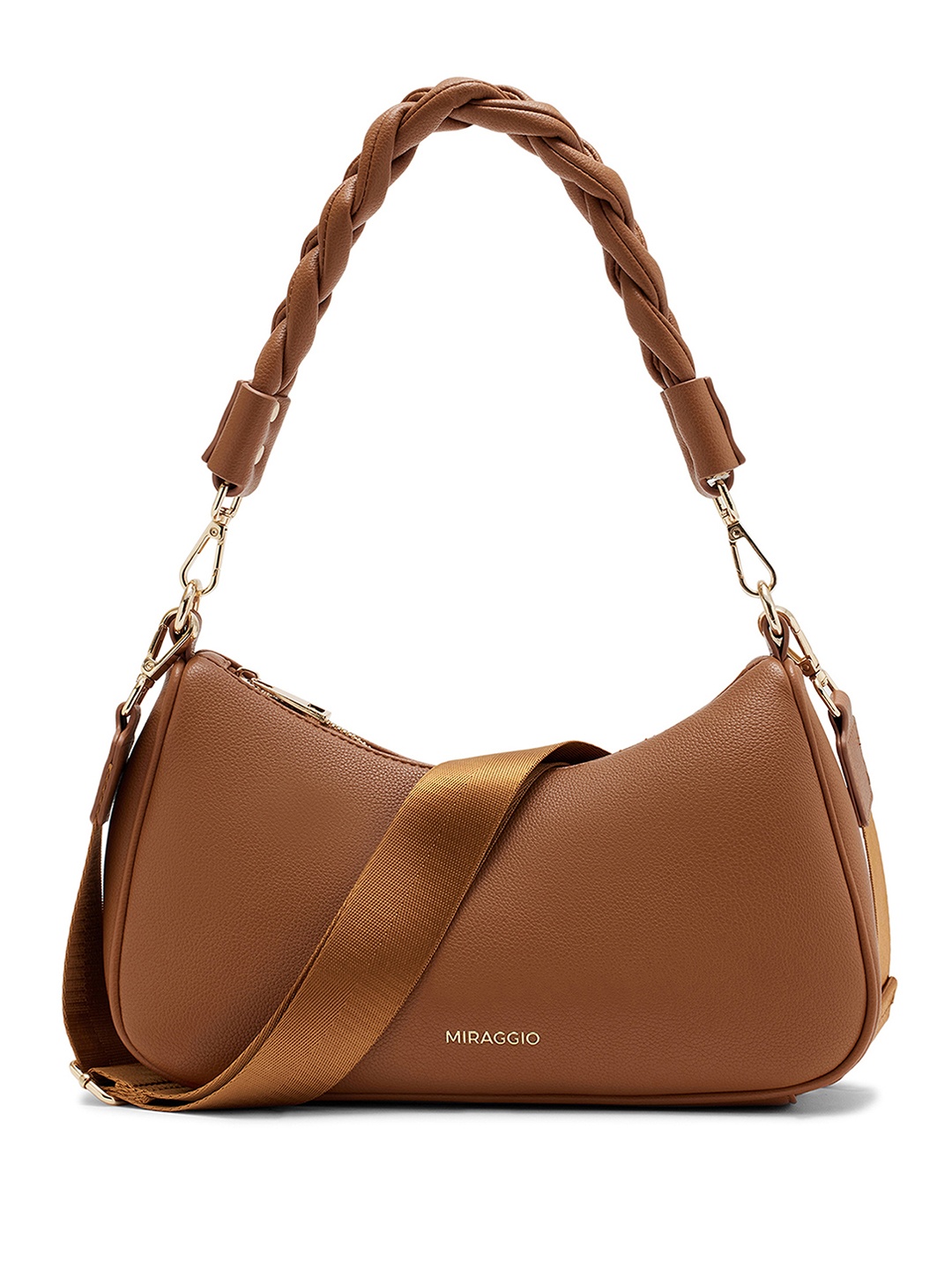 

MIRAGGIO Gisele Hobo Bag with Crossbody Strap, Brown