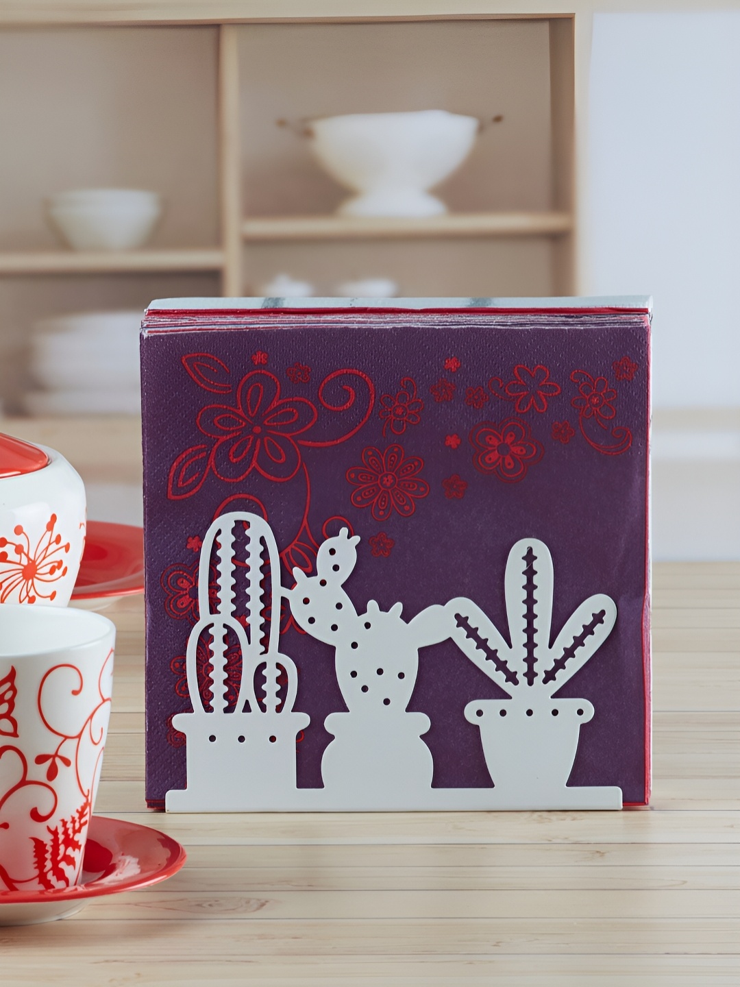 

Kookee White Metal Freestanding Tissue & Napkin Holder