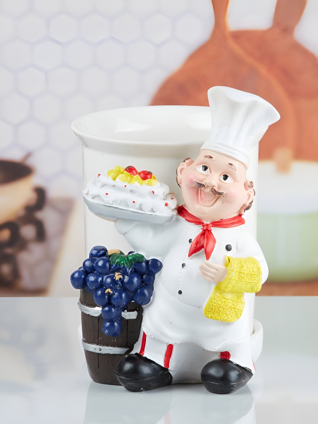 

Kookee White Ceramic Chef Spoon Stand & Cutlery Holder