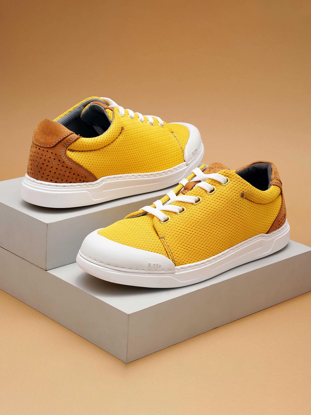 

Ruosh Men Textured Comfort Insole Sneakers, Yellow
