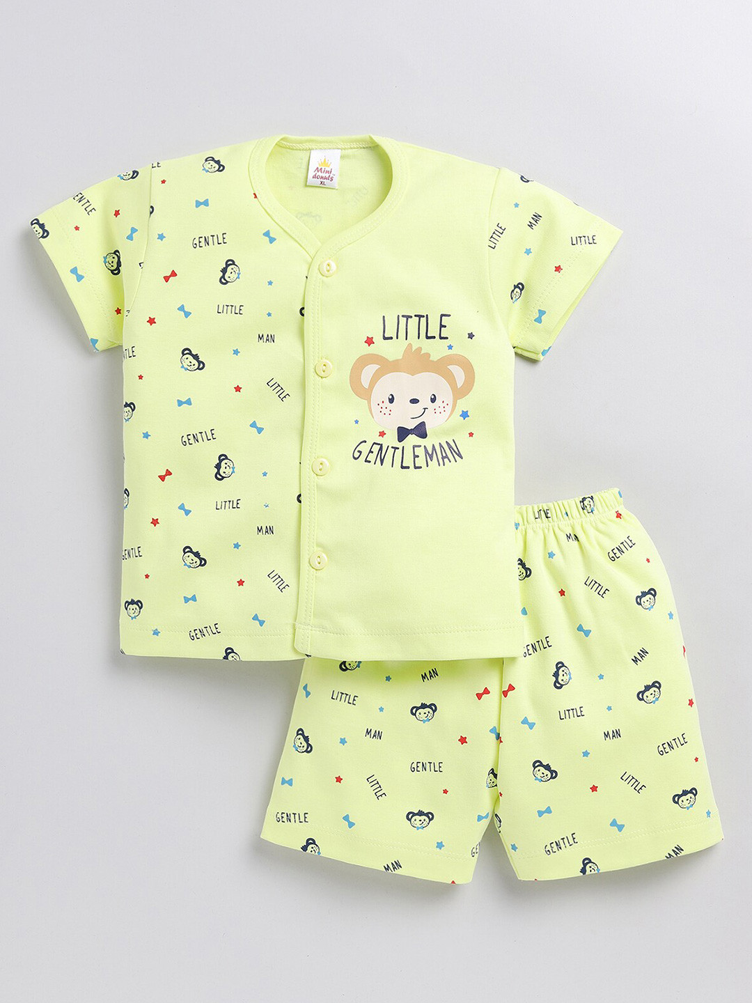 

BAESD Infants Boys Printed Shirt With Shorts, Yellow