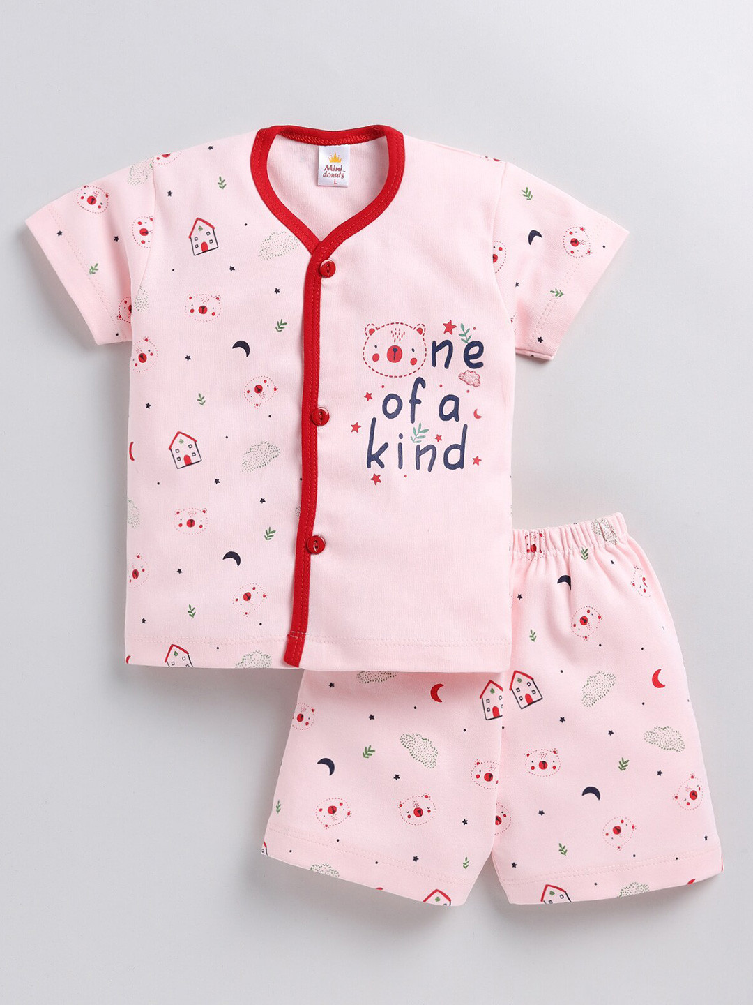 

BAESD Infant Boys Graphic Printed T-shirt & Shorts, Pink