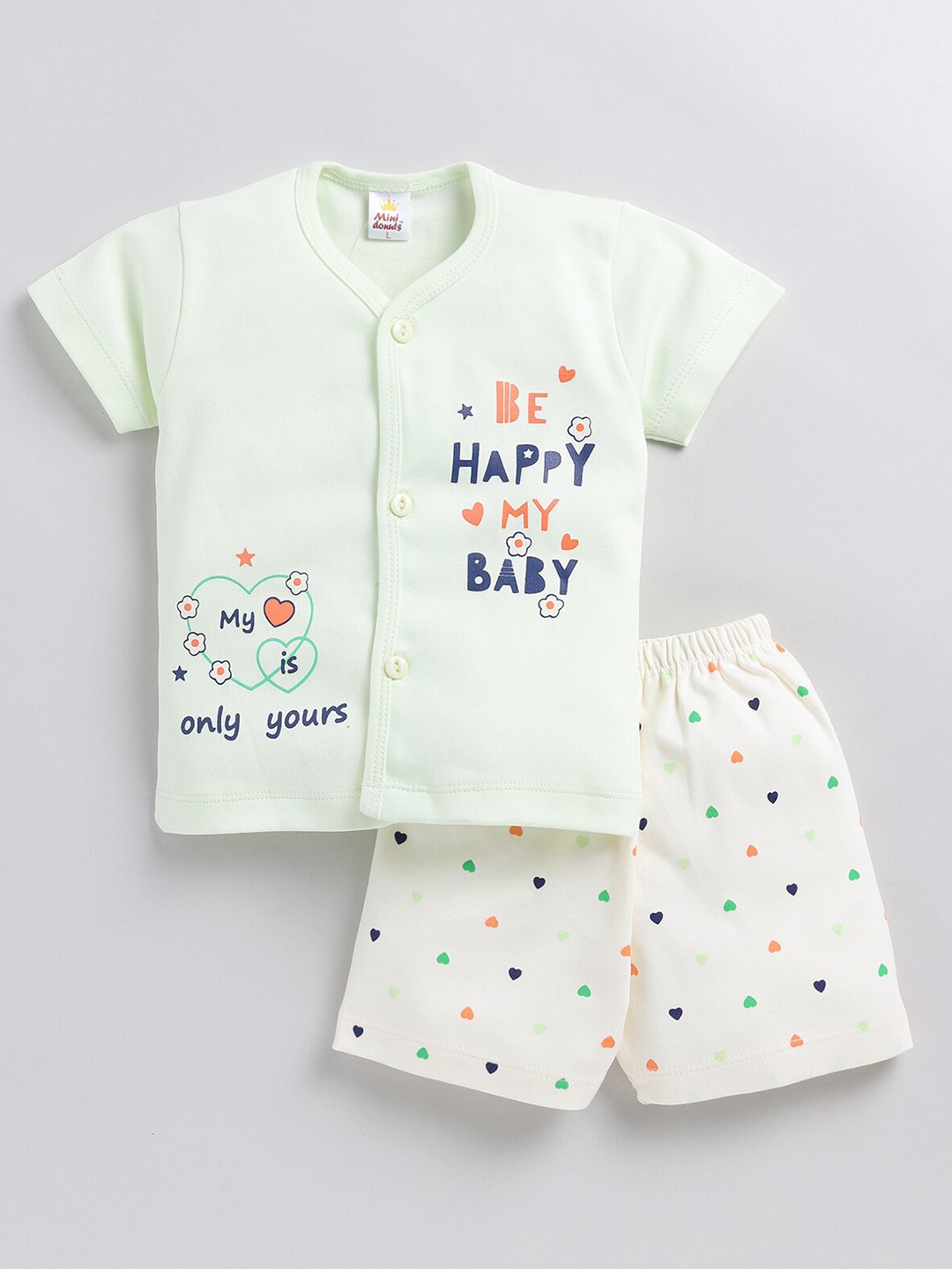 

BAESD Infant Boys Typography Printed Shirt With Shorts, Green