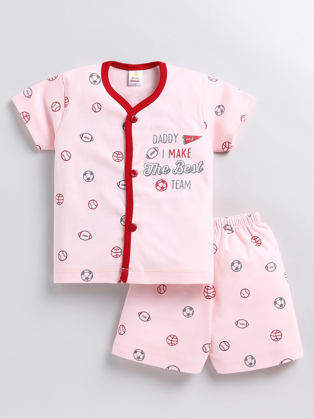 

BAESD Infant Kids Typography Printed T-shirt With Trouser, Pink
