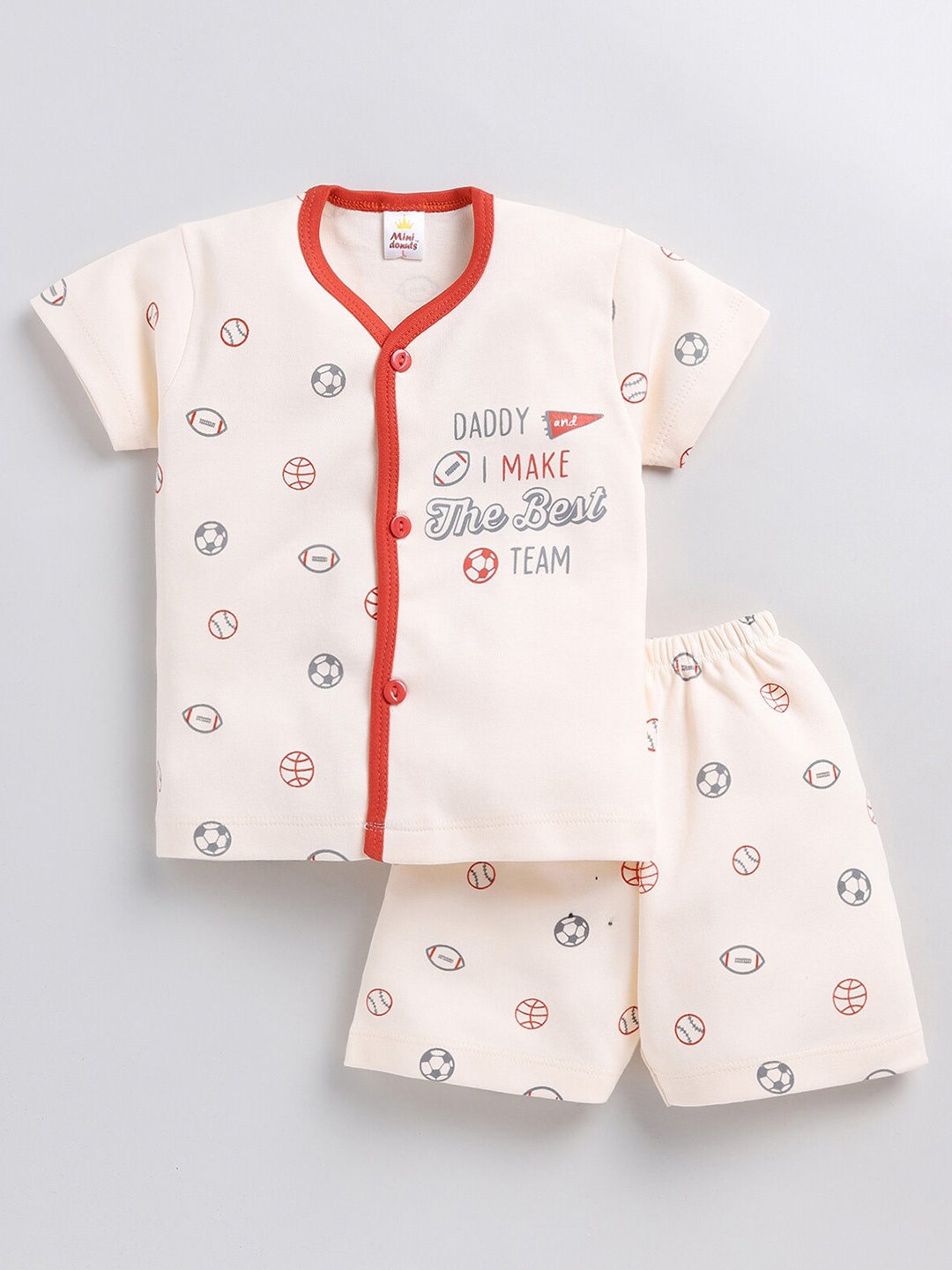 

BAESD Boys Printed T-shirt With Shorts, Peach