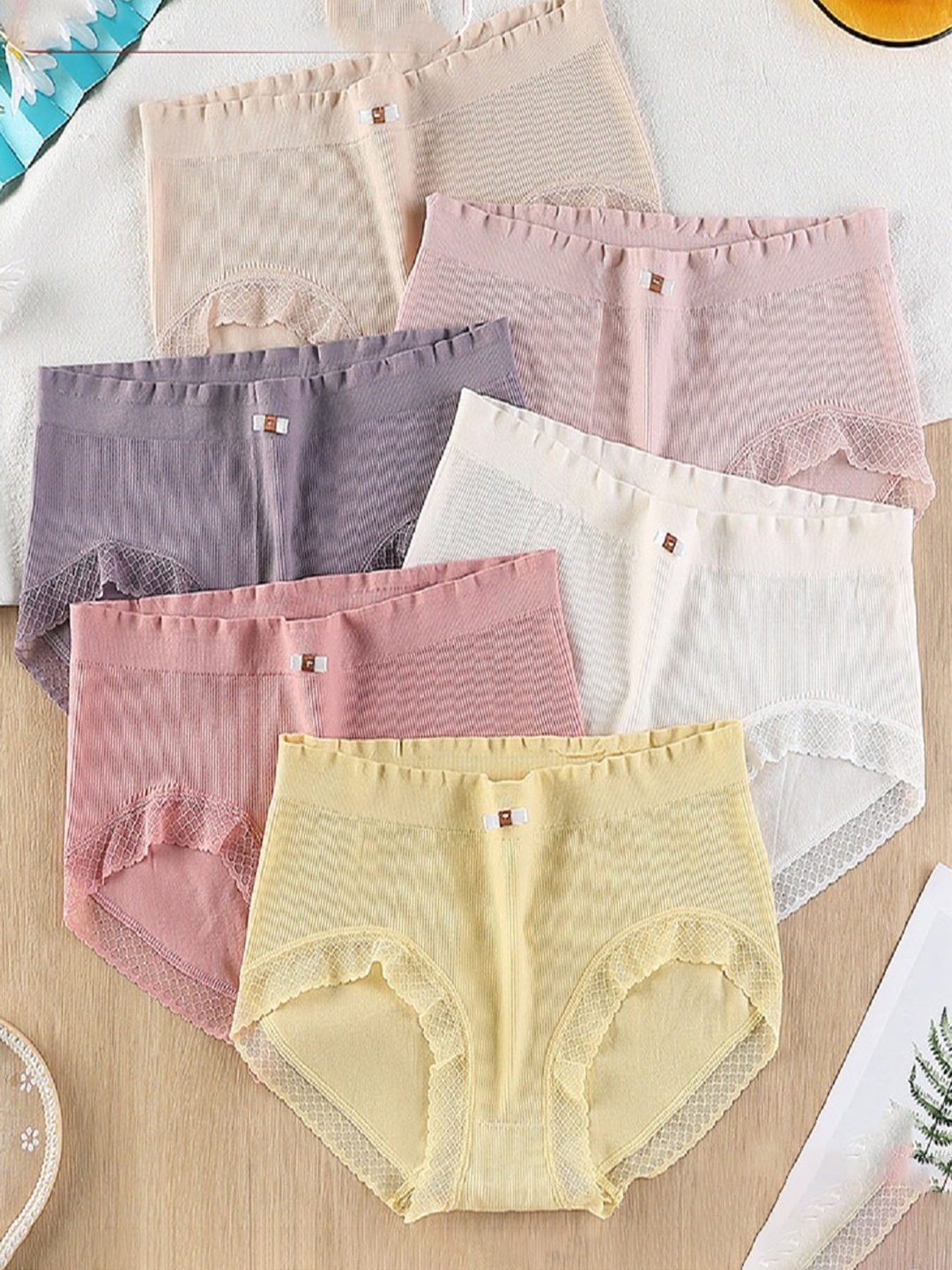 

MYYNTI Pack Of 6 Self Designed Anti Bacterial Maternity Briefs, Pink