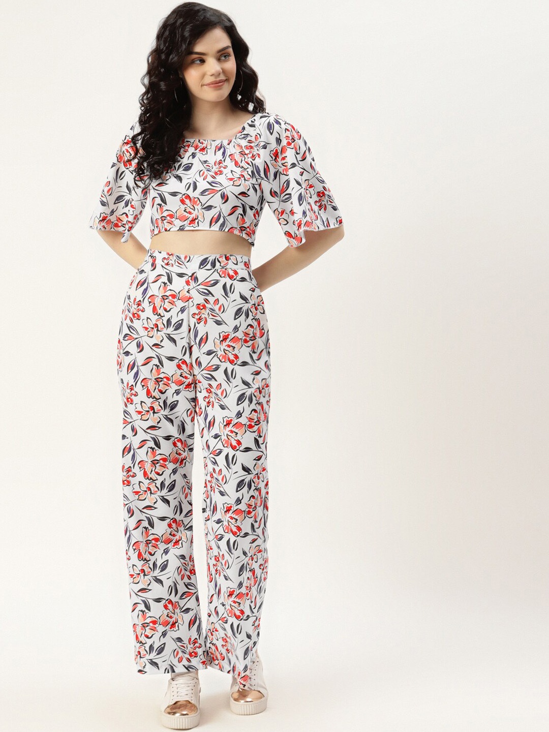 

SIRIKIT Floral Printed Square Neck Top With Trousers, White