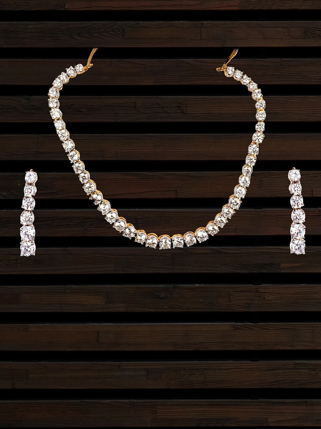 

Adwitiya Collection Gold-Plated Stone Studded Jewellery Set