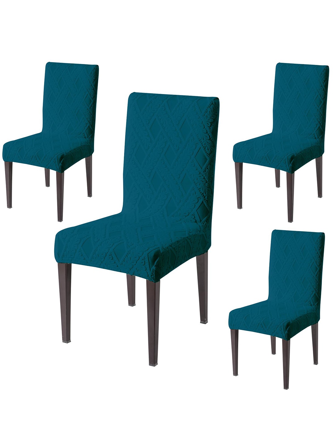 

HOKIPO Teal Green 4 Pieces Jacquard Chair Covers