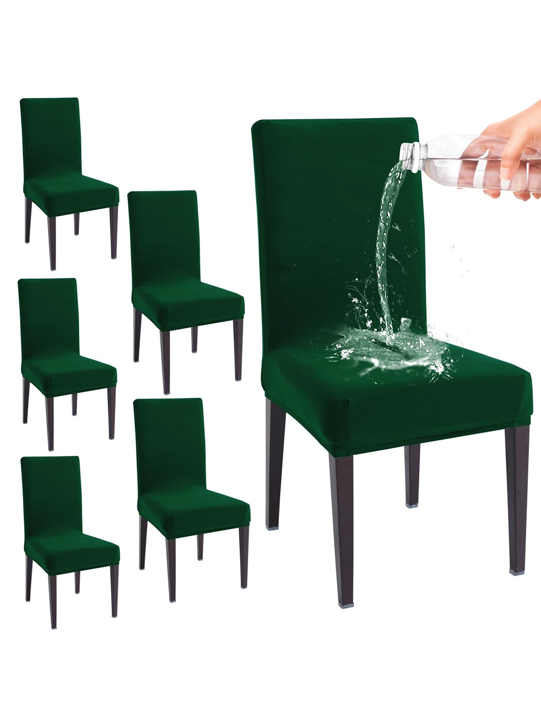 

HOKIPO Green 6 Pieces Water Resistant 130 GSM Chair Cover