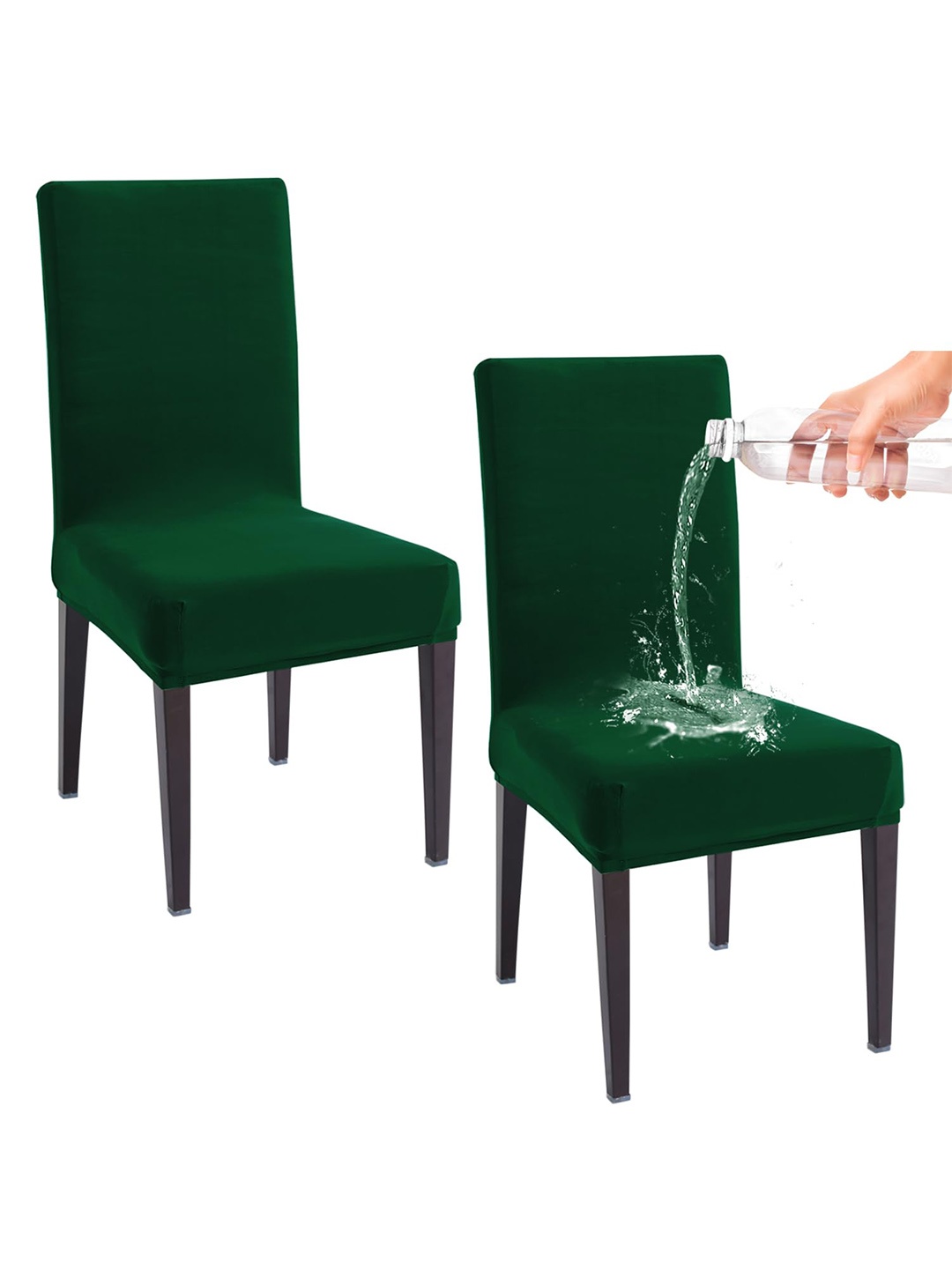 

HOKIPO 2 Pcs Green 130 GSM Water-Resistant Stretchable Chair Covers