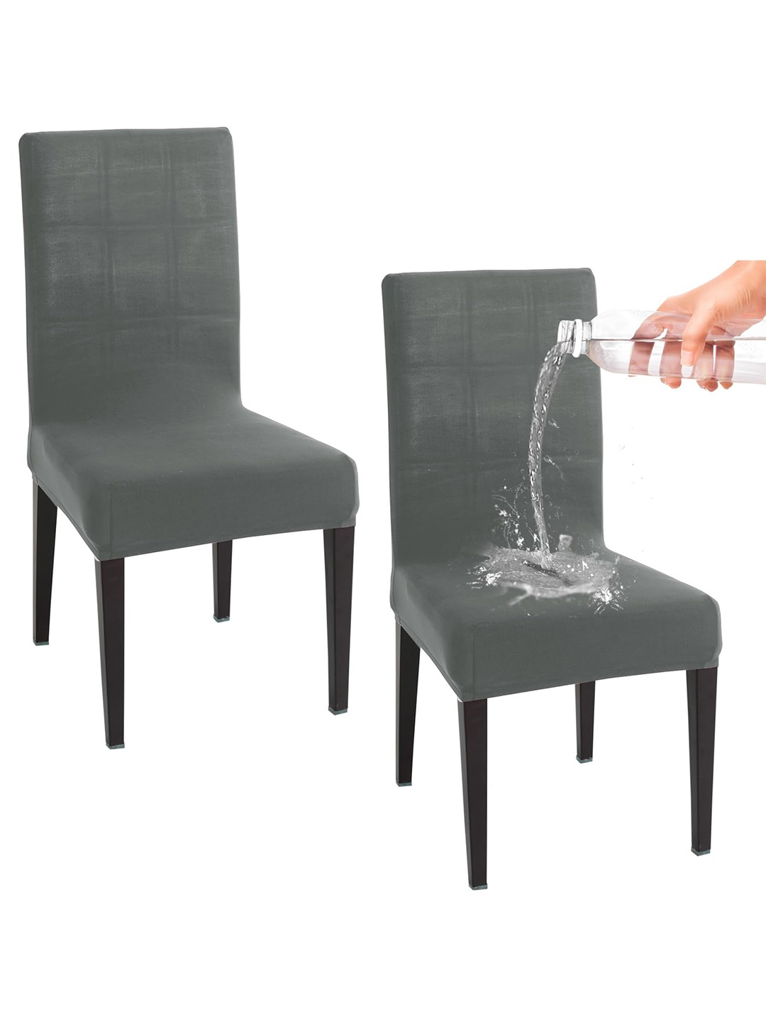 

HOKIPO Grey 2 Pieces Water Resistant Chair Covers