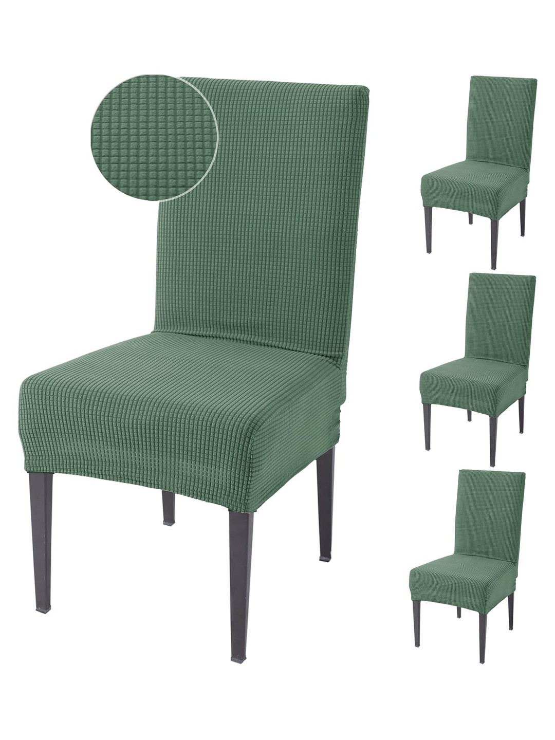 

HOKIPO Green 4 Pieces Jacquard Chair Covers