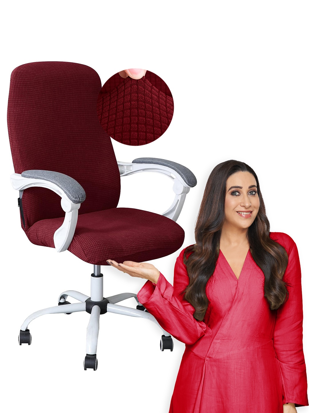 

HOKIPO Burgundy Water-Resistant Office Chair Cover