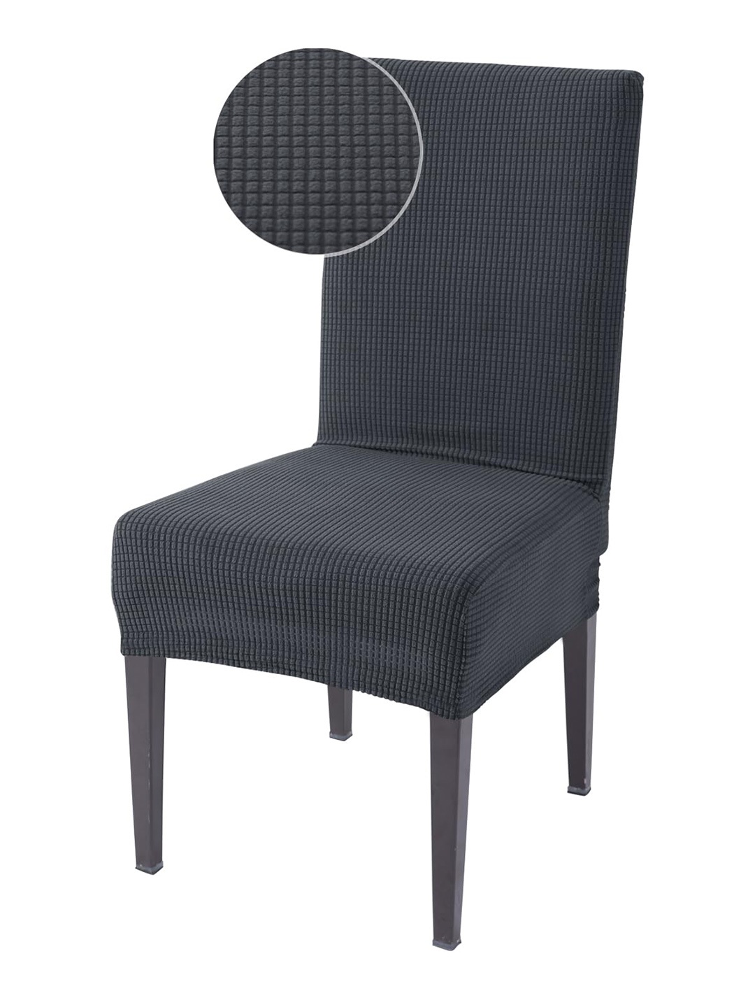 

HOKIPO Grey Textured Jacquard Stretchable Chair Cover