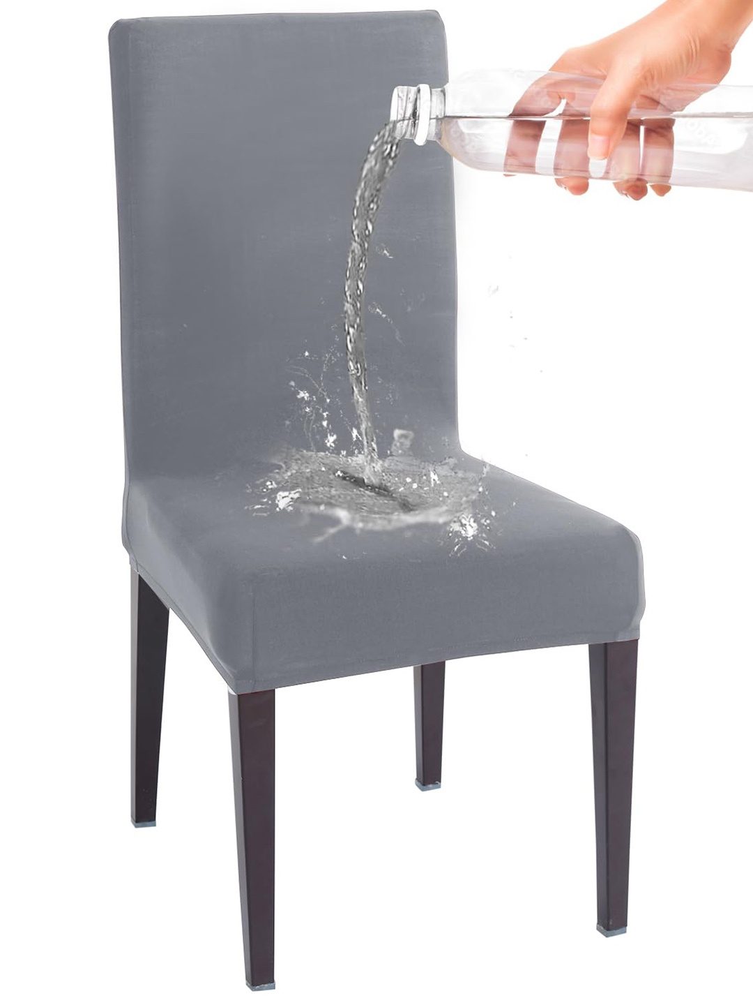 

HOKIPO Grey Water Resistant Stretchable Chair Cover