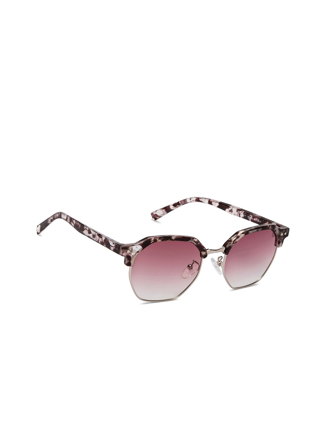 

Vincent Chase by Lenskart Unisex Browline Sunglasses with Polarised and UV Protected Lens 212308, Pink