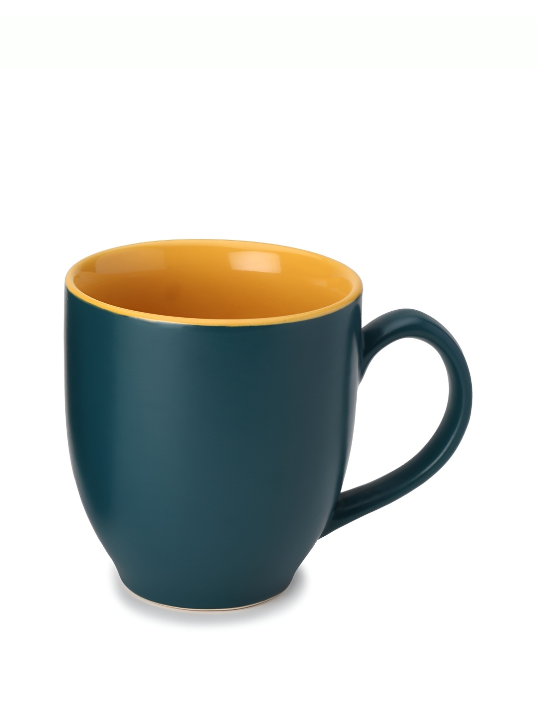 

BODHI HOUSE Teal & Yellow Solid Microwave Safe Ceramic Matte Mugs 400 ML