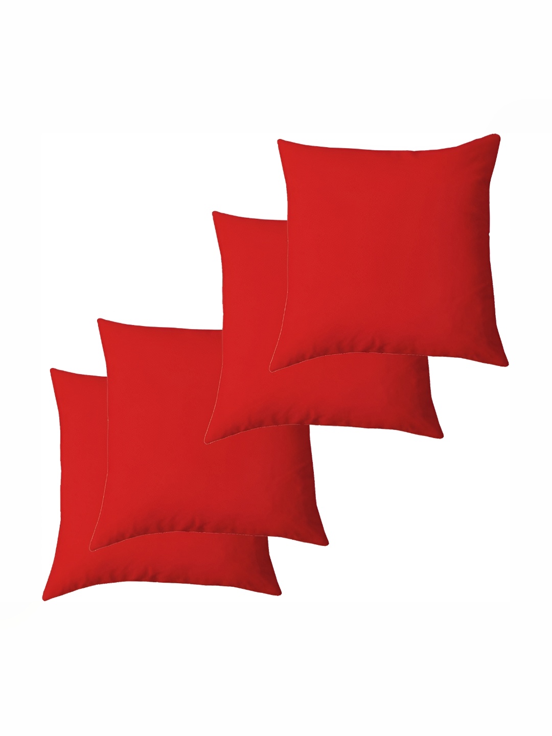

LINENOVATION Red 4 Pieces Square Microfibre Filled Cushions