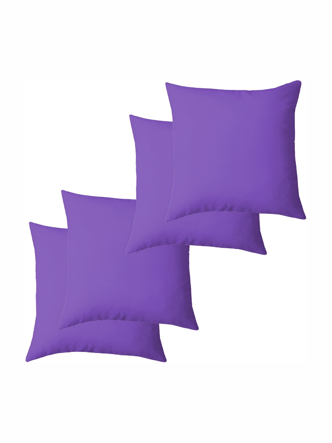 

LINENOVATION Purple 4 Pieces Square Microfibre Filled Cushions