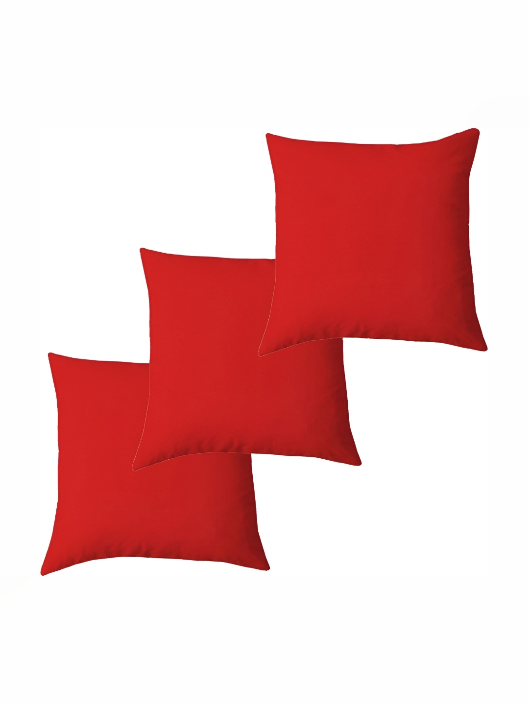 

LINENOVATION Red 3 Pieces Square Microfibre Filled Cushions
