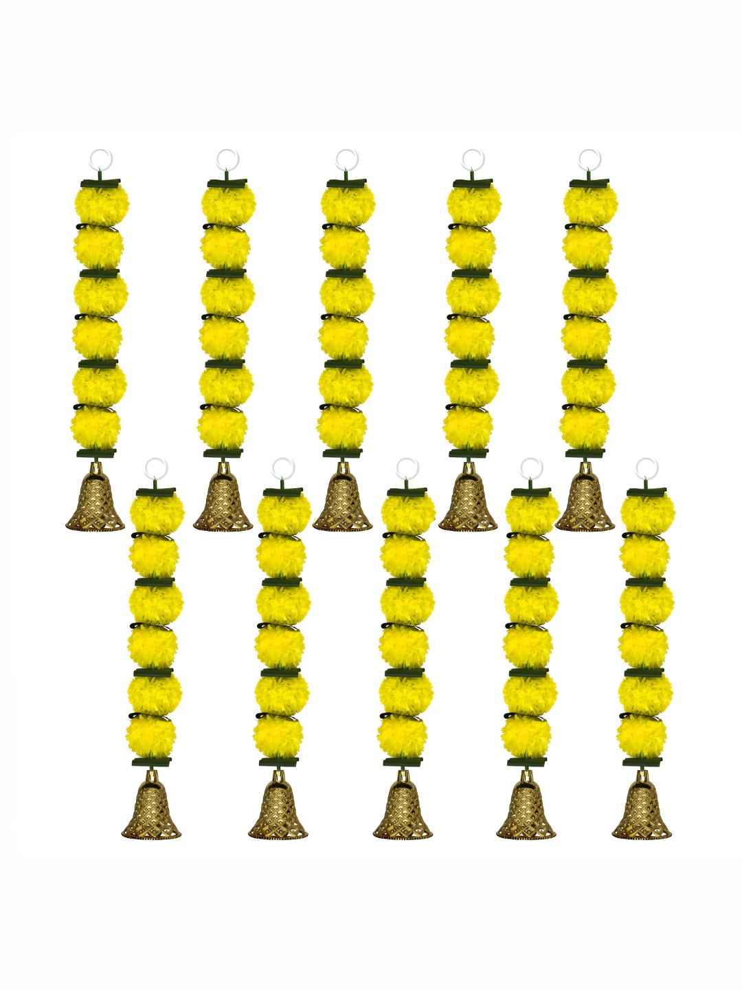 

iHandikart Yellow 10 Pieces Hanging Marigold Artificial Flowers