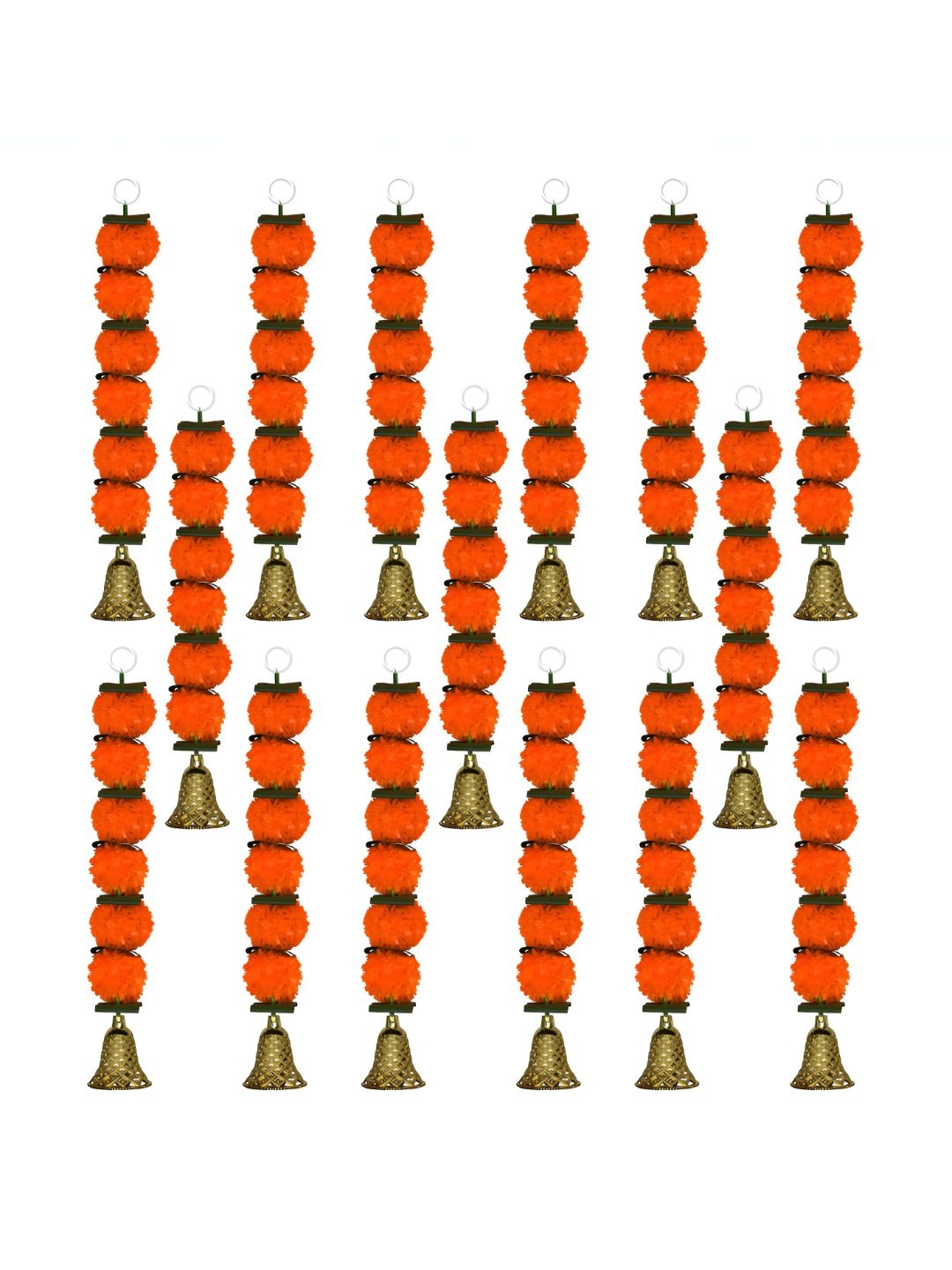 

iHandikart Orange 15 Pieces Hanging Marigold Artificial Flowers