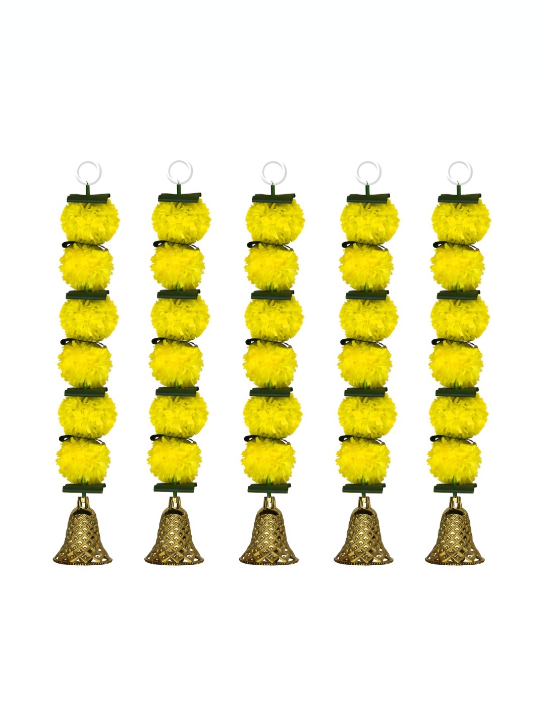 

iHandikart Yellow 5 Pieces Hanging Marigold Artificial Flowers