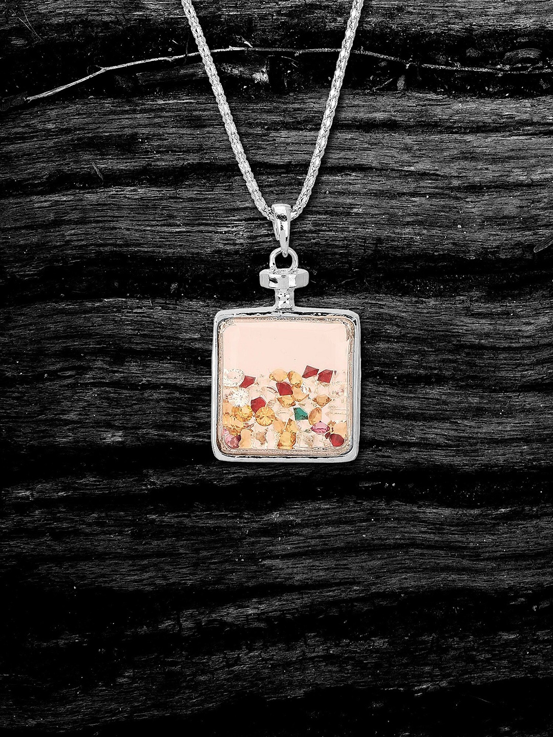 

Adwitiya Collection 24CT Gold-Plated Square Shaped Pendent With Chain