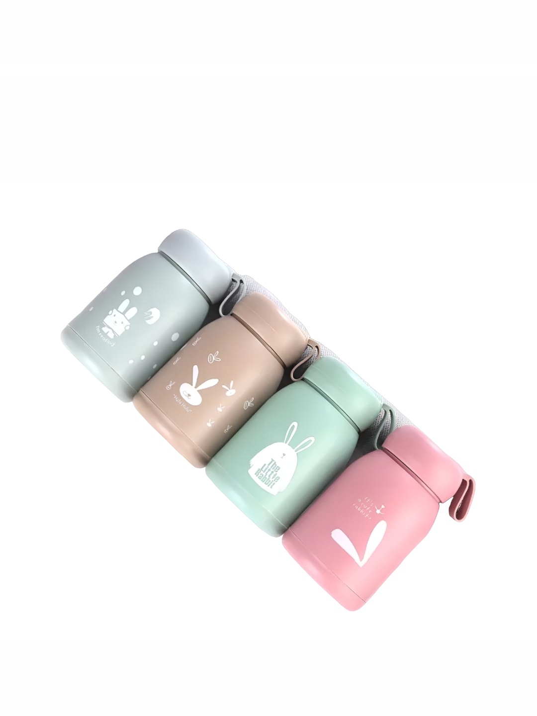 

WELOUR 4Pcs Glass Printed Water Bottle 350 ML, Pink