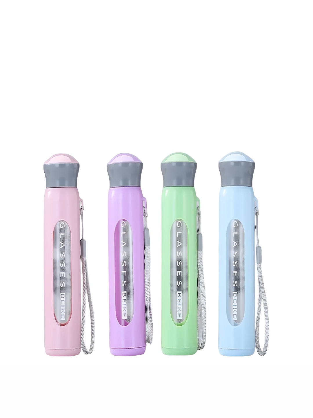 

WELOUR Blue & Green 4 Pieces Glass Printed Water Bottle