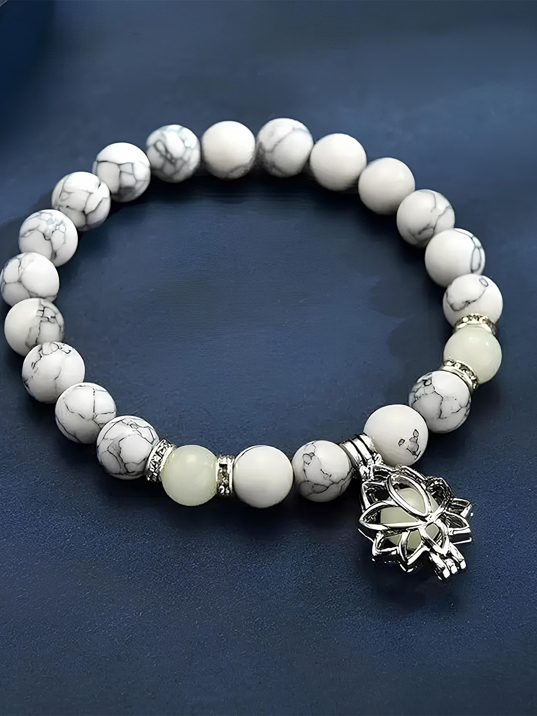 

KARISHMA KREATIONS Unisex Beaded Charm Bracelet, White