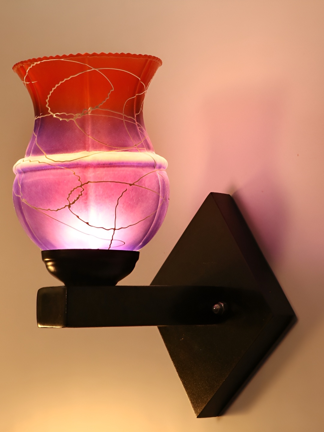 

Afast Purple & Red Colourblocked Abstract Shaped Glass Wall Lamp