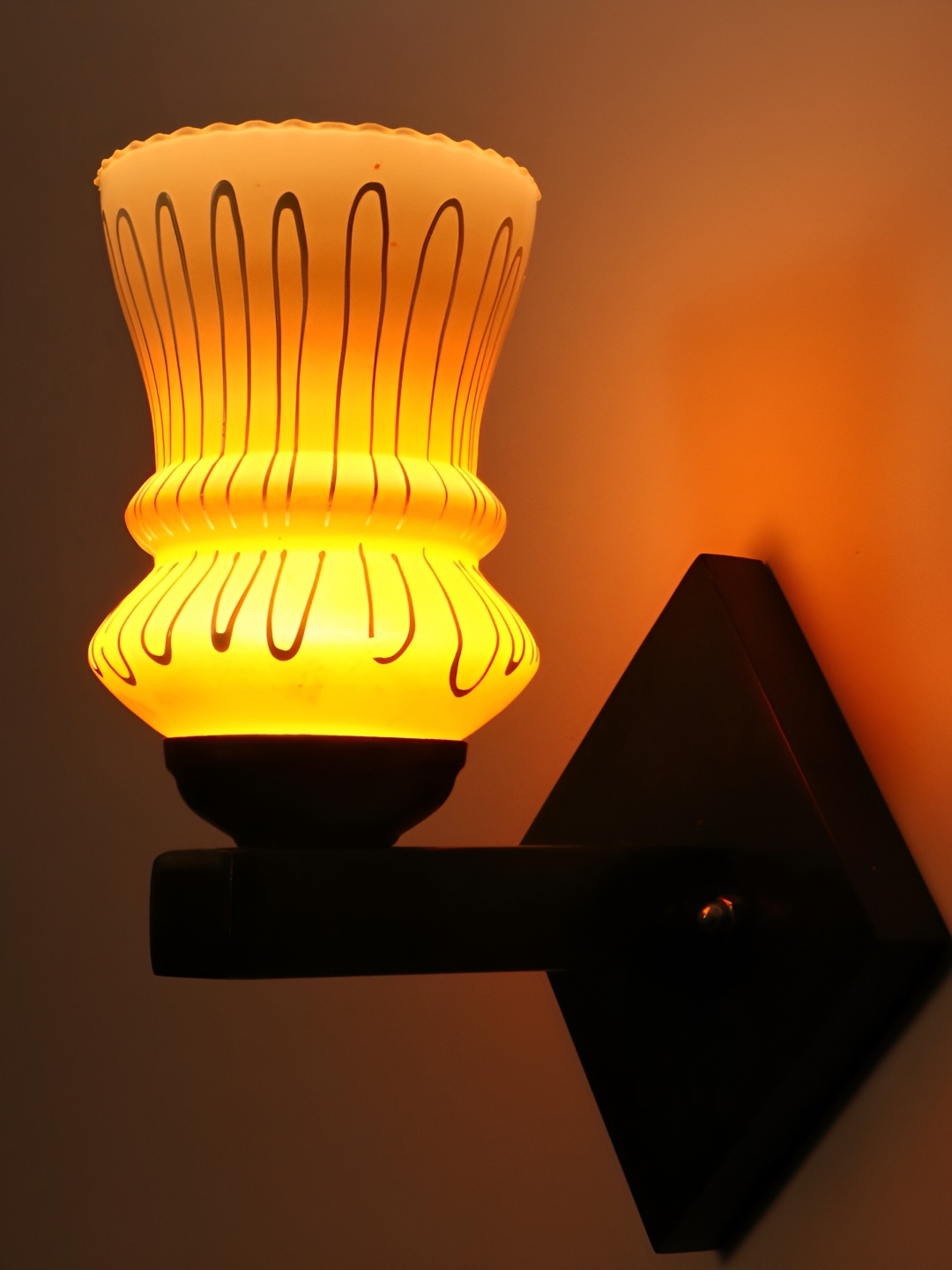 

Afast Orange & White Colourblocked Abstract Shaped Glass Wall Lamp