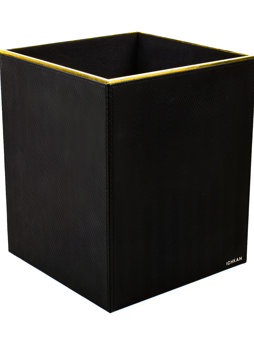 

ICHKAN Black Leather Rectangular Dust Bin