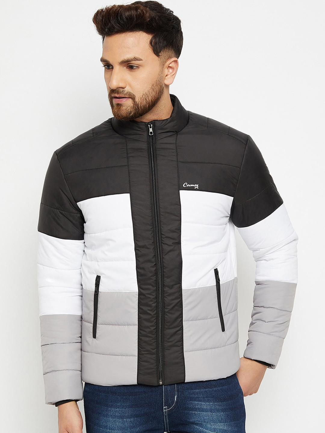 

Camey Lightweight Mock Collar Puffer Jacket, Black
