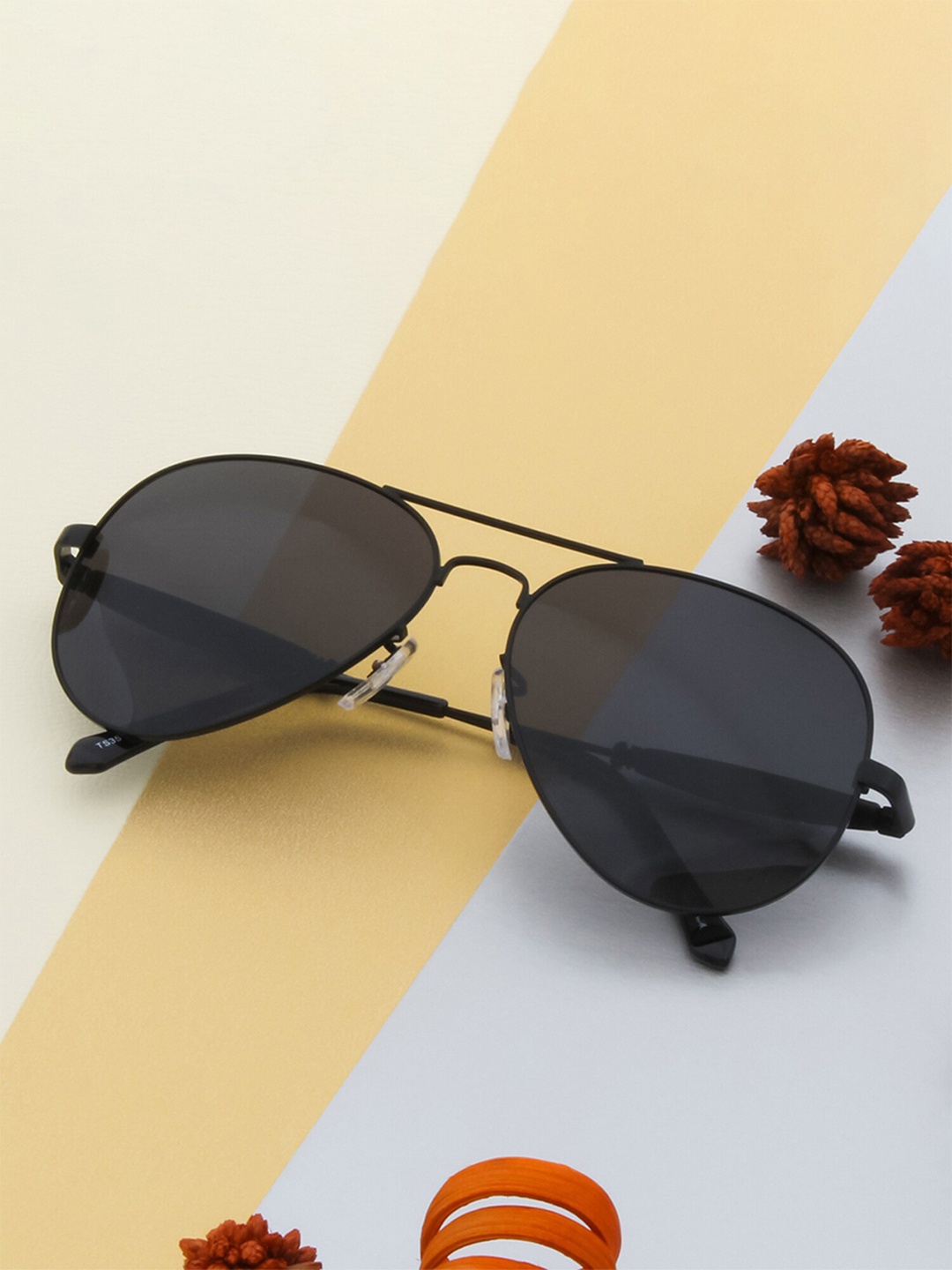 

Ted Smith Unisex Aviator Sunglasses With Polarised Lens TS-FLIGHT_C2, Black