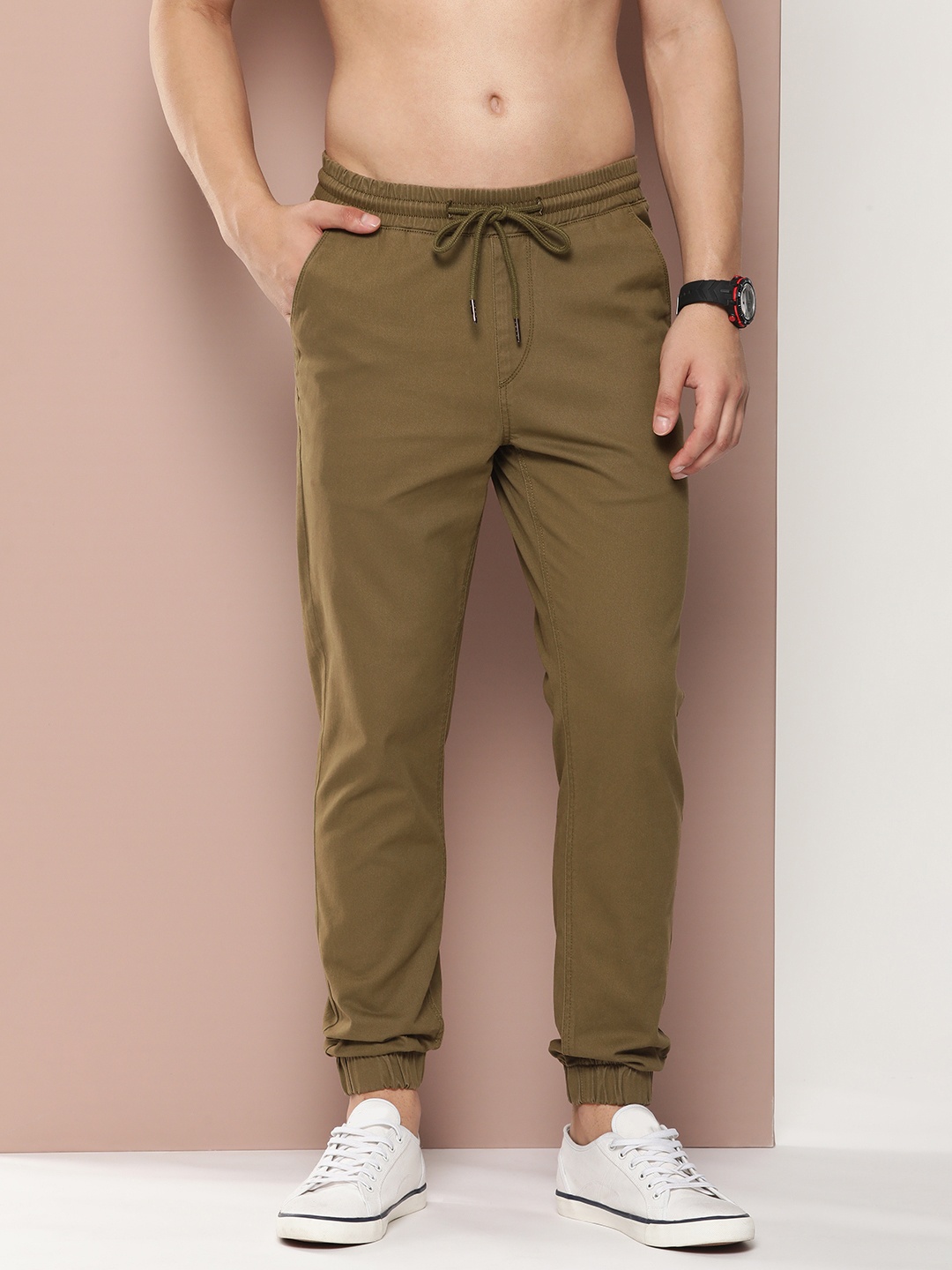 

Harvard Men Slim Fit Joggers, Olive