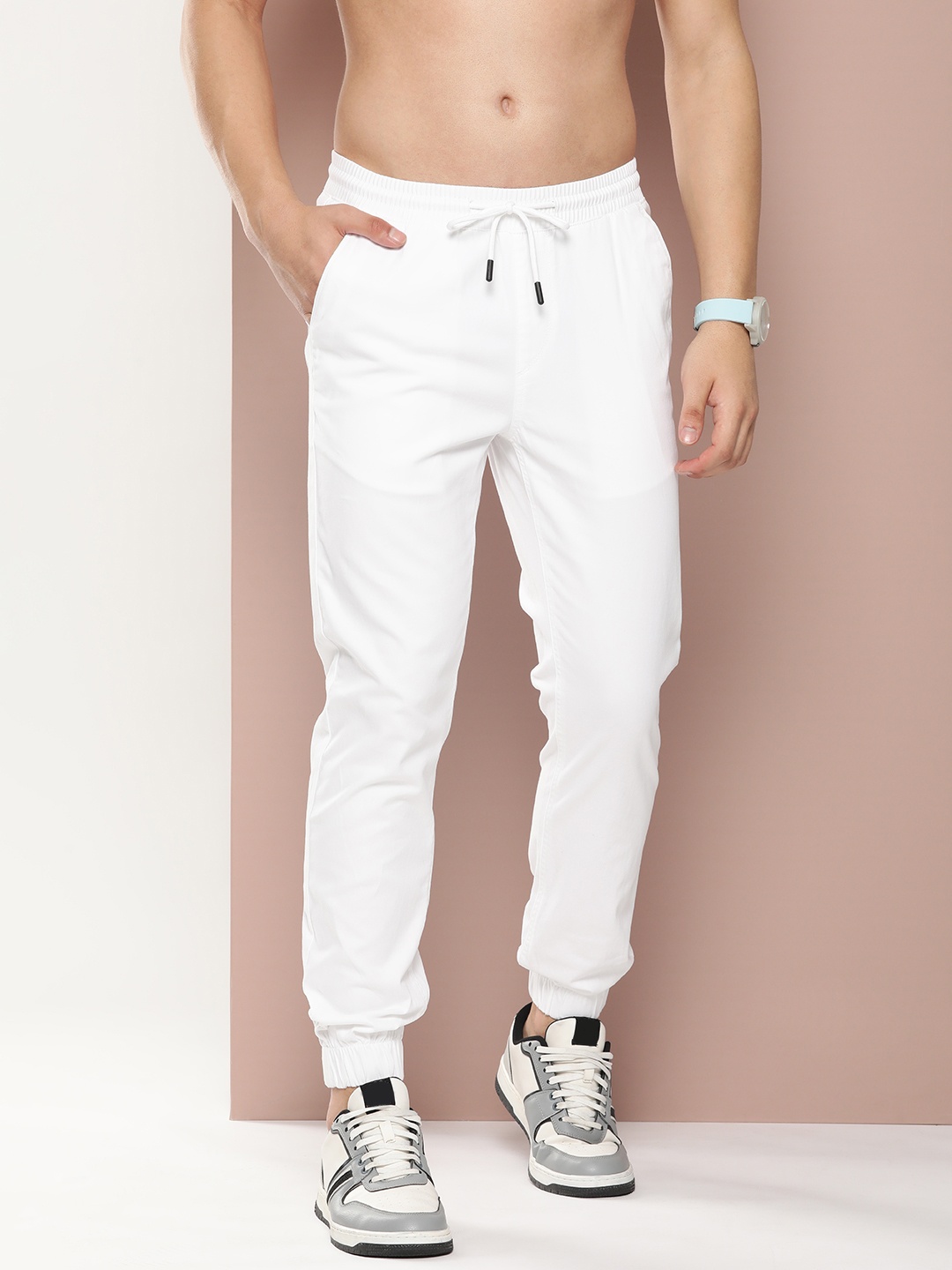 

Harvard Men Slim Fit Joggers, White