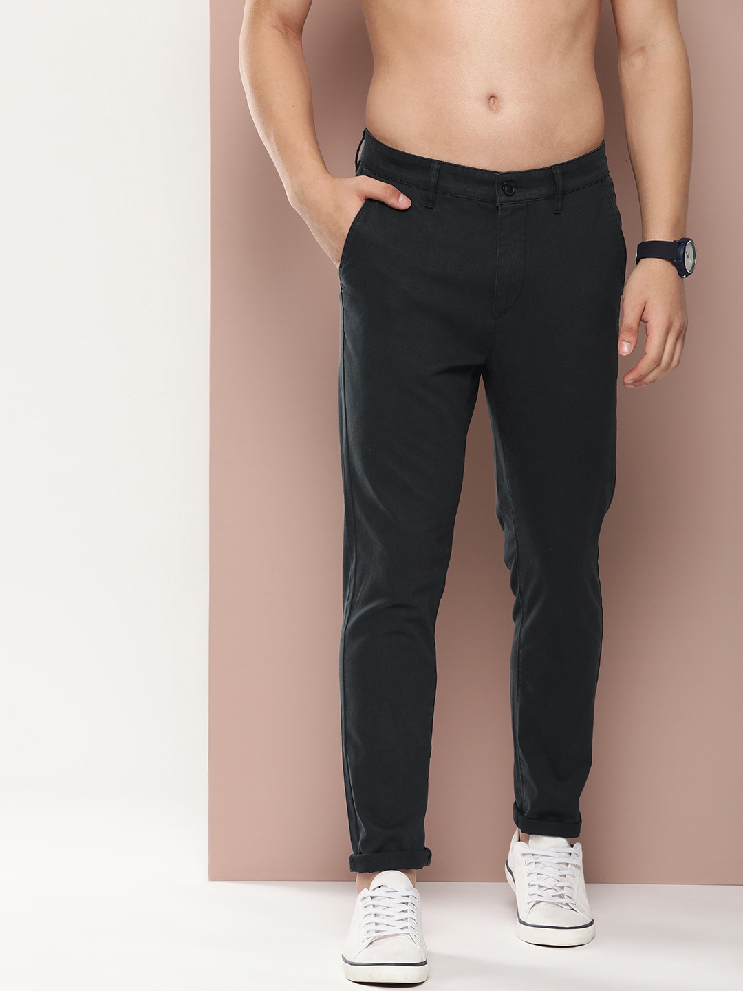 

Harvard Men Relaxed Slim Fit Trousers, Black