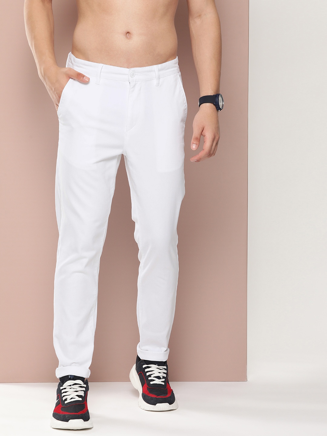 

Harvard Men Relaxed Slim Fit Trousers, White