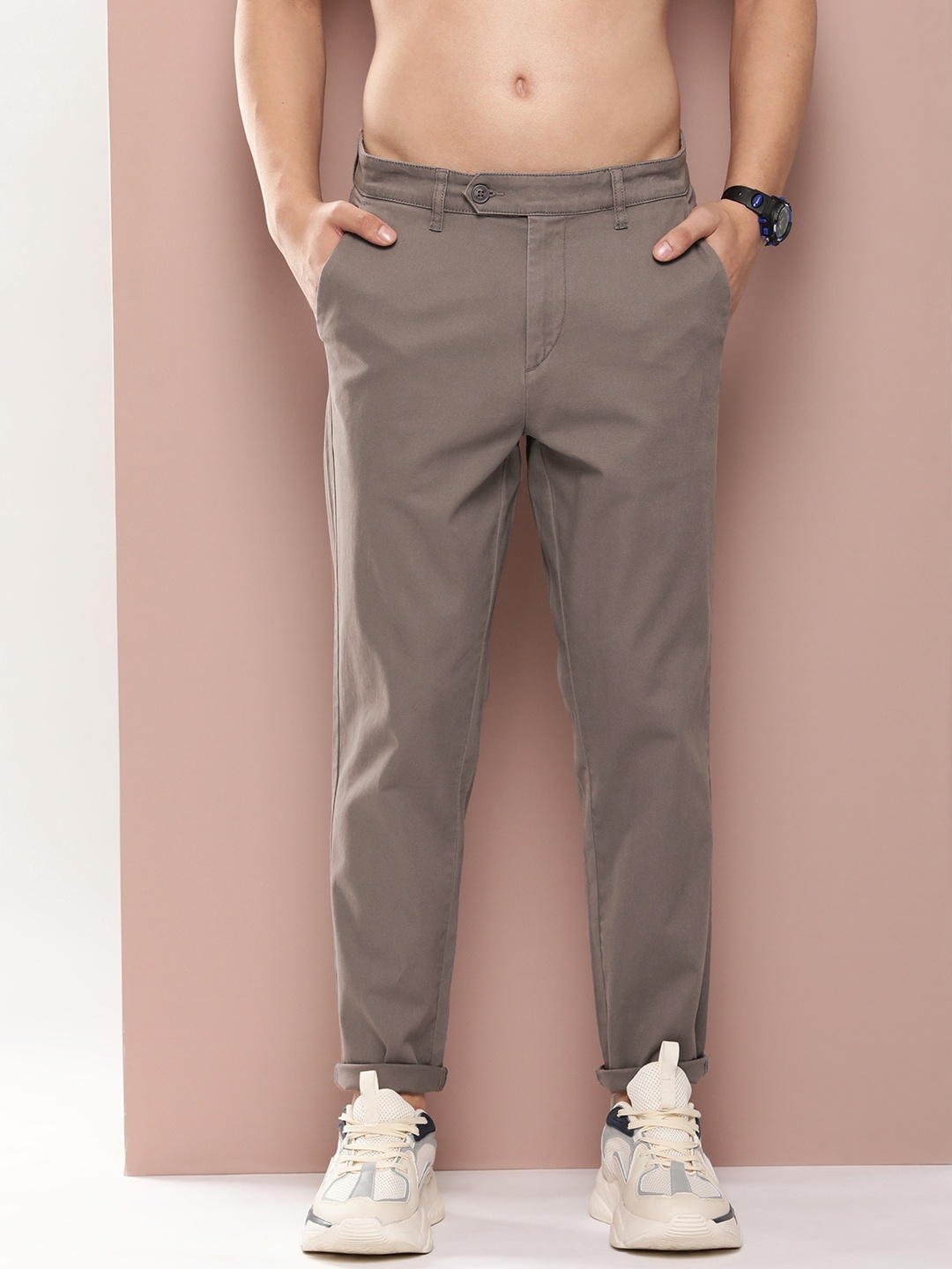 

Harvard Men Relaxed Straight Leg Straight Fit Trousers, Grey