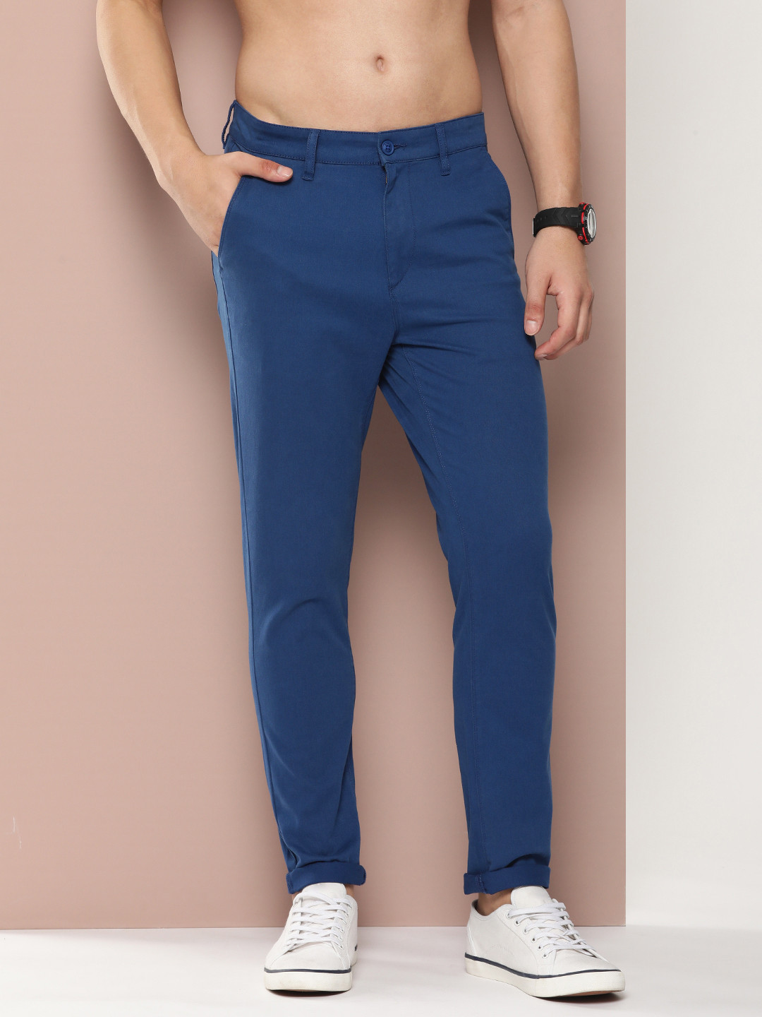 

Harvard Men Relaxed Slim Fit Trousers, Blue