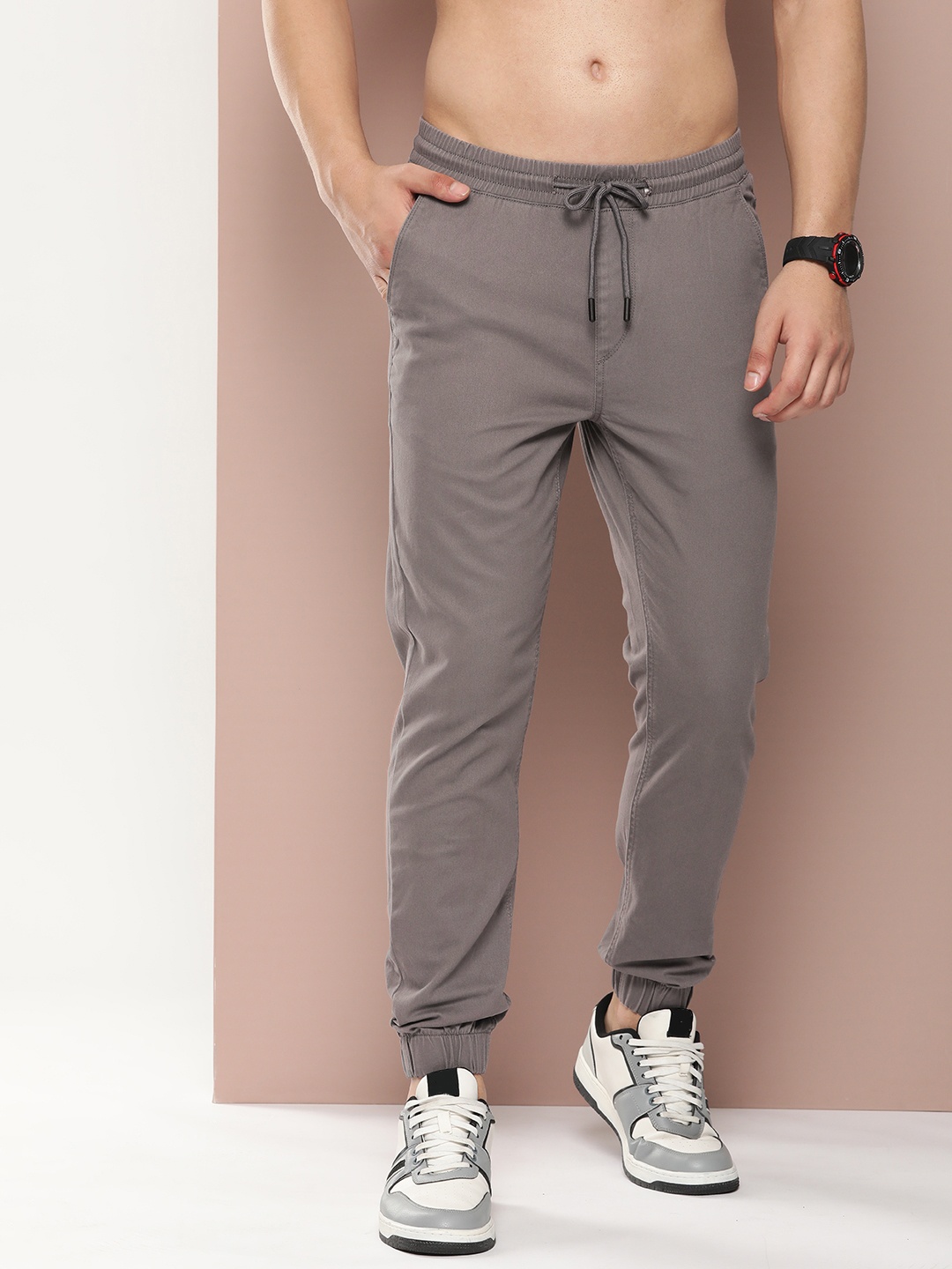 

Harvard Men Slim Fit Joggers, Grey
