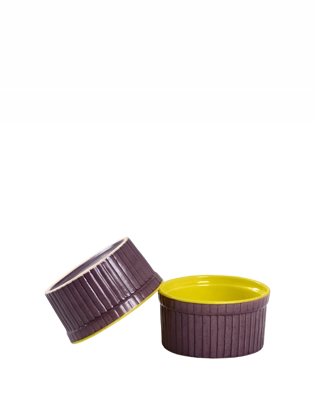

caffeine Yellow 2 Pieces Ceramic Microwave Safe Ramekins Bowl