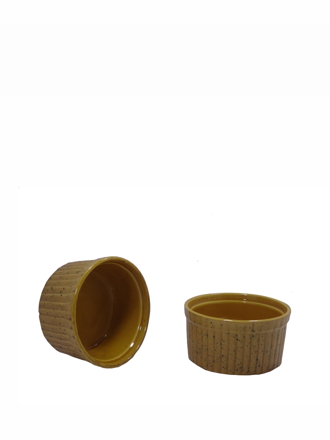 

caffeine Brown 2 Pieces Ceramic Microwave Safe Ramekins Bowl
