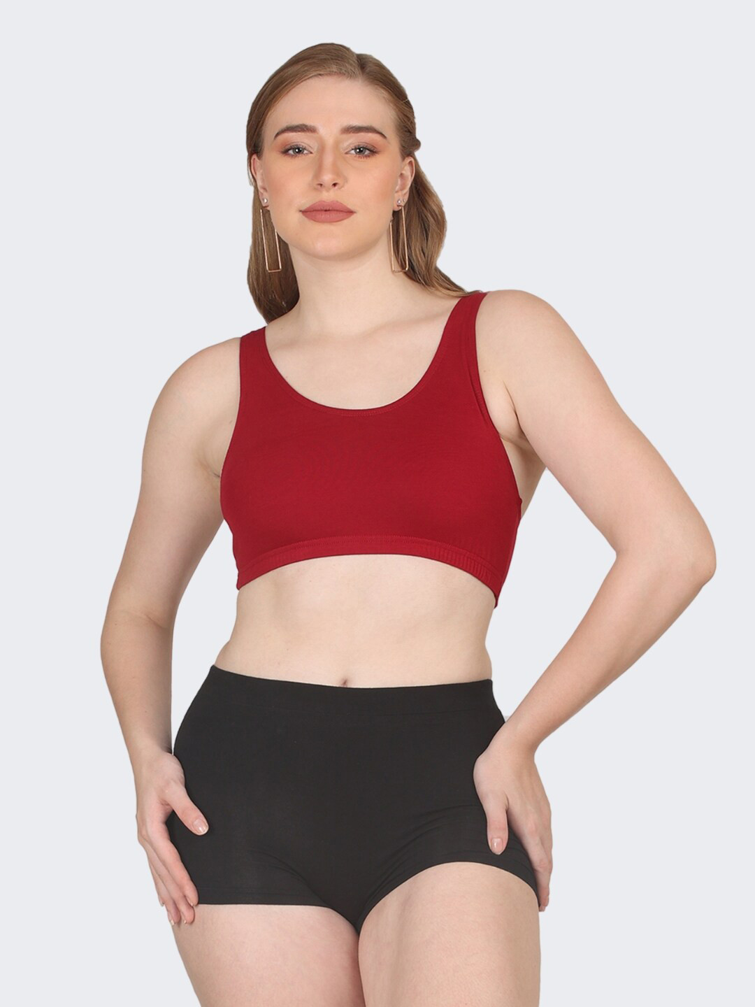 

POOJA RAGENEE Full Coverage Workout Bra With All Day Comfort, Maroon